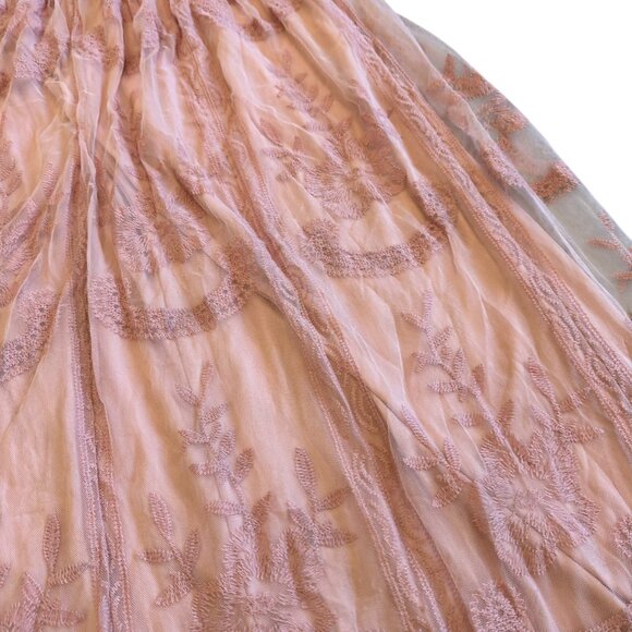 PinkBlush Pink Lace Maxi Dress Short Sleeve Maternity Photo Shoot Size XL Womens - Picture 11 of 13